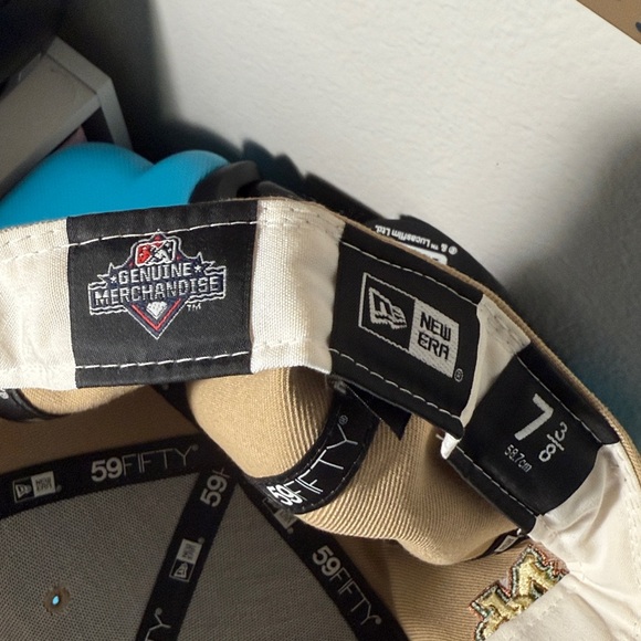 New Era New Orleans Zephyrs MiLab Tan Fitted Cap with Green Logo Size 7 3/8 - Picture 7 of 7